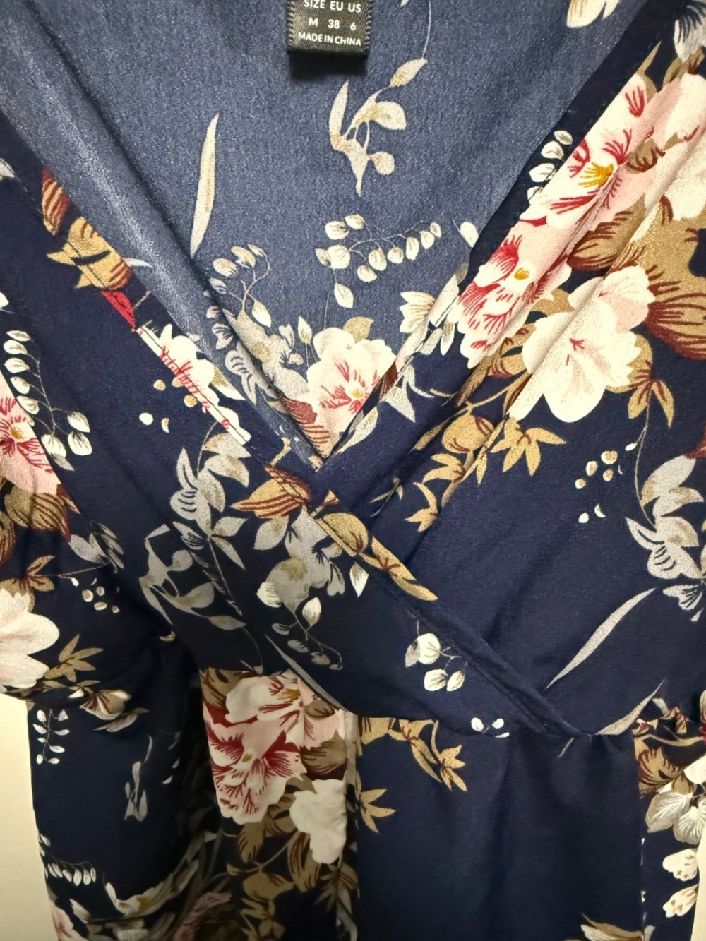 Navy Blue Floral Romper - Picture 7 of 8